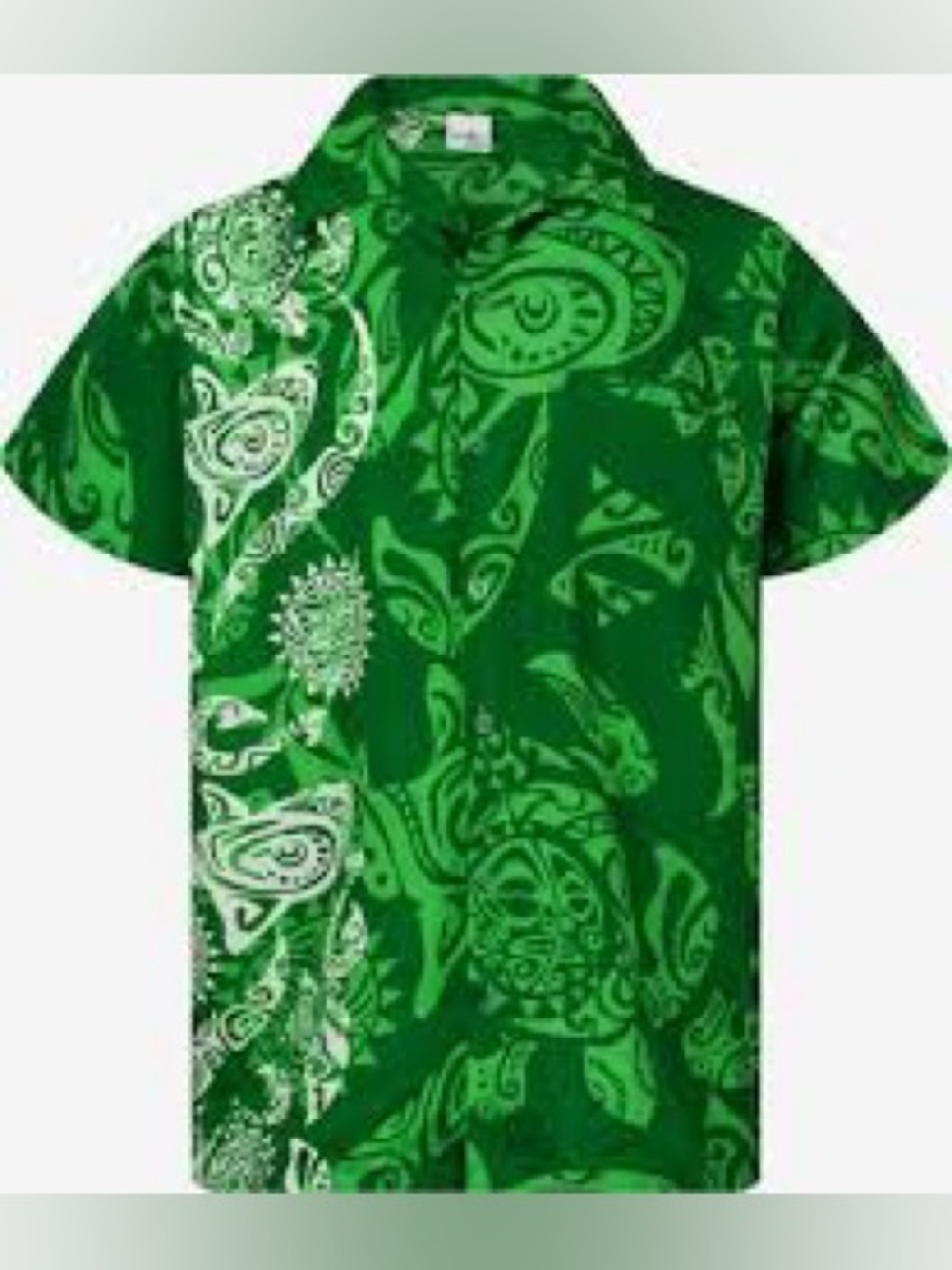 King Kameha Tropical Hawaiian Print "Māori Wedding" Short-Sleeve Button Shirt